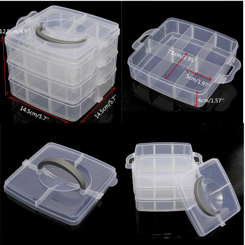 Clear Storage Box Case Plastic Container Organizer for Jewelry Bead