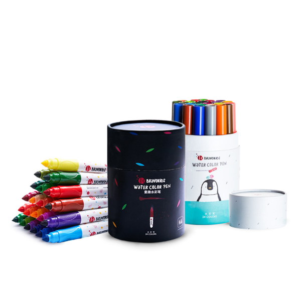 Xiaomi Bravokids 24 Colors/PC Washable Watercolor / Rhymes Color Watercolor Pens Art Markers Pen for Kids Drawing Painting Graffiti Art Supplies