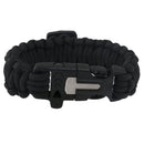Parachute Cord Survival Bracelet with Whistle Compass (black) O4H8