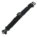 Parachute Cord Survival Bracelet with Whistle Compass (black) O4H8
