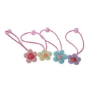 10pcs Elastic Ponytail Holders Flower Rubber Bands - 5 Colors Q3Z3
