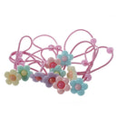 10pcs Elastic Ponytail Holders Flower Rubber Bands - 5 Colors Q3Z3