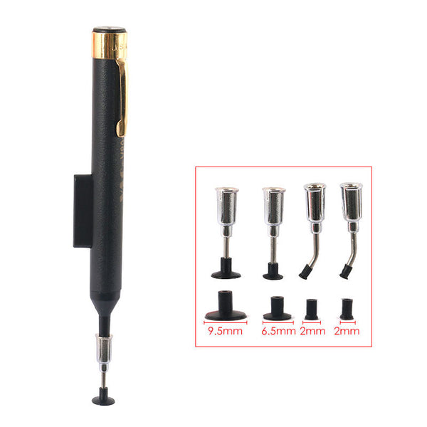 VAC Anti-satic IC Pick Up Vacuum Sucker Pen + 4 Suction Headers for BGA SMD Work Reballing Aids