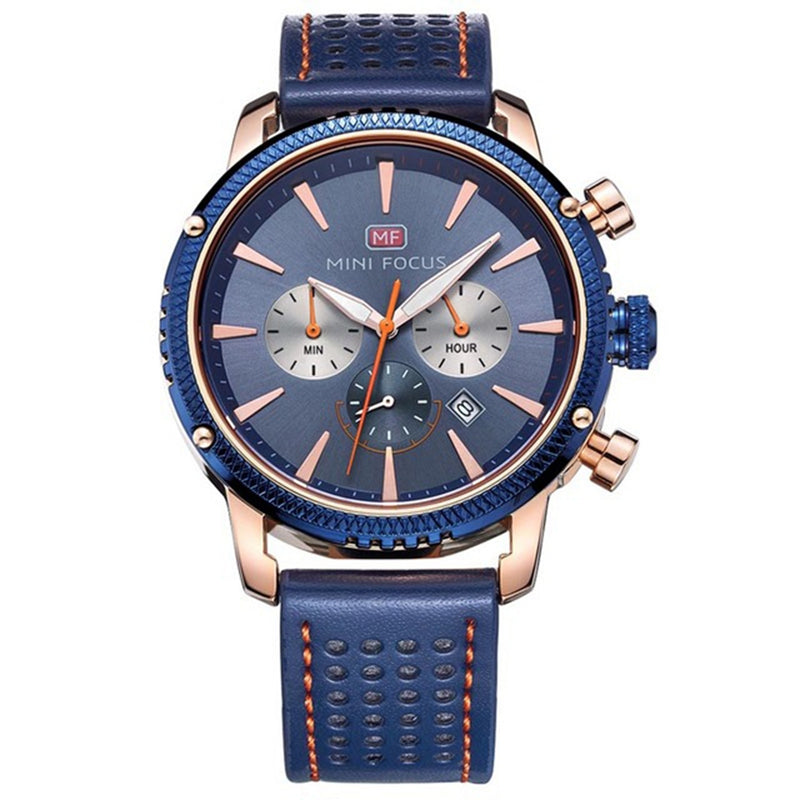 MINI FOCUS MF0010G Business Style Men Wrist Watch Luxury Leather Strap Quartz Watches