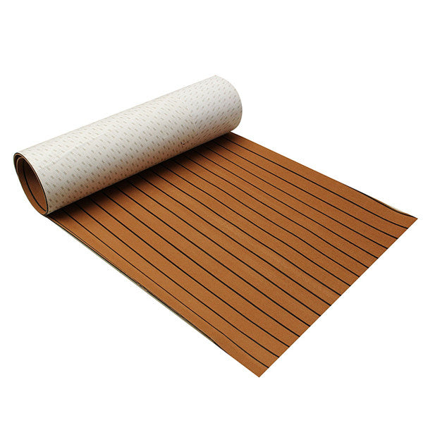 240cm x 45cm x 6mm Brown EVA Foam Teak Sheet Boat Yacht Synthetic Teak Decking With Glue