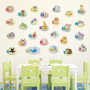 26PCS Classic Animals Alphabet Baby Nursery Peel and Stick Wall Art Sticker Decals Alphabets Animals Wall Removable Wall Sticker