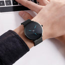 SKMEI 9185 Ultra Thin Simple Casual Style Men Wrist Watch Mesh Stainless Steel Strap Quartz Watch
