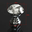 10Pcs 20mm Round Crystal Glass Cabinet Knobs Drawer Furniture Pull Handle