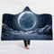 150x200CM 3D Colorful Printed Hooded Blankets Warm Wearable Plush Mats Thick Nap