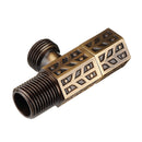 Antique Brass Triangle Valve Bathroom Accessory G1/2 Brass Angle Stop Valve Filling Valve Hexagonal Column Type