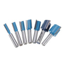 Drillpro 7Pcs 8mm Striaght Shank Router Bit Swallow Tail Woodworking Etching Milling Cutting Tools