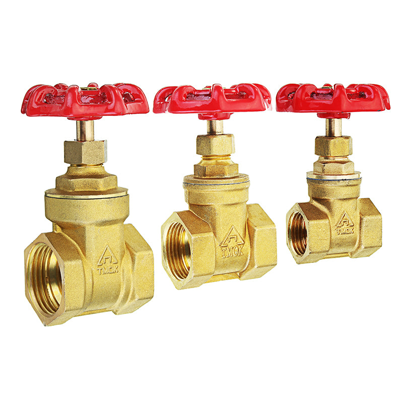 TMOK 1/2" 3/4" 1" Brass Manual Gate Valves G Female Thread Water Flow Valve