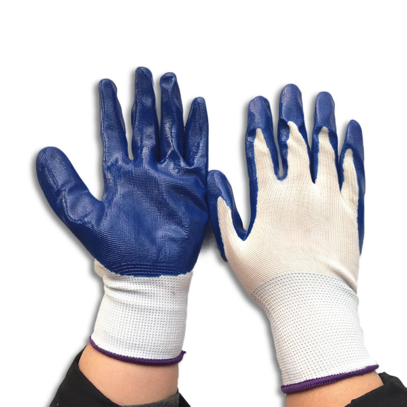 Garden Labour Protection Nylon Glove 1 Pair Nitrile Coated Working Gloves  Anti Skid Wear Resistant