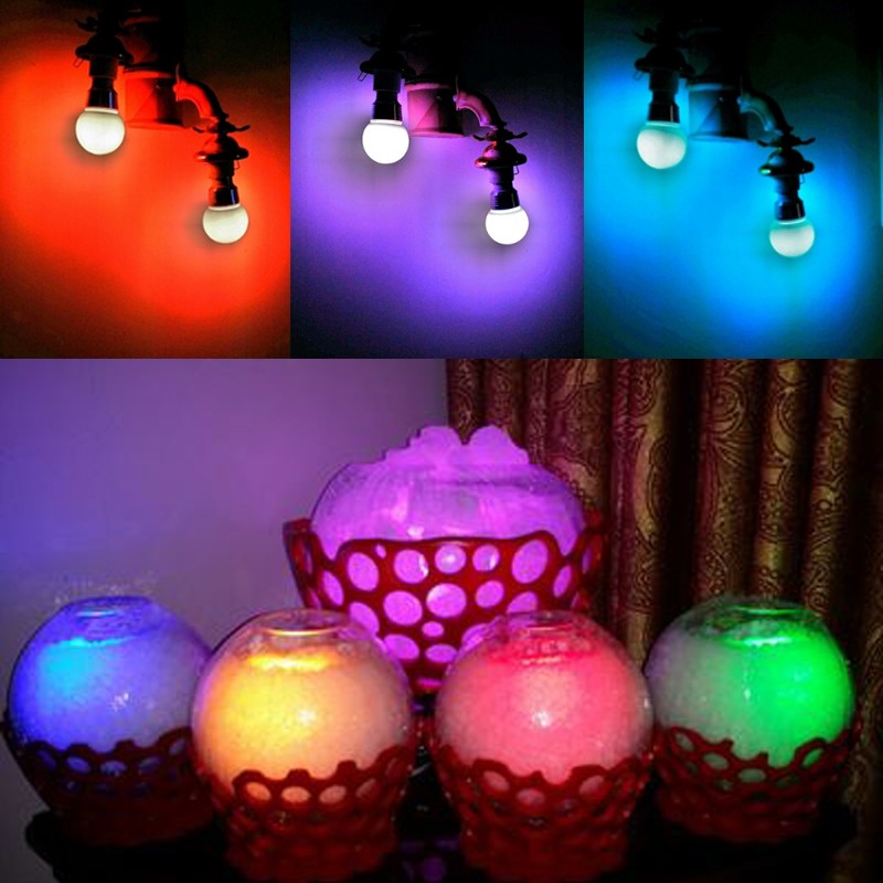 Dimmable 3W E27 LED RGB Magic Light Bulb 16 Colors Changing with Remote Control AC85-265V