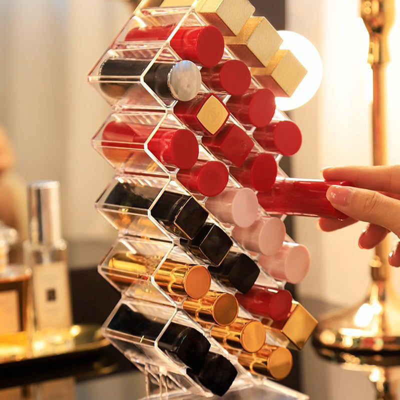 Acrylic 28 Grids Lipstick Holder Cosmetic Makeup Organizer Storage Box Container Tools Kit