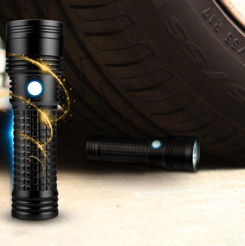 SKYFIRE SF-418 L8 1800 Lumens Flashlight  USB Charging 26650 Battery 4 Modes Waterproof Tactical Torch Light Work Lamp