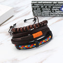3 Pcs Men's Bracelet Bohemian Bead Leather Colorful Braided Bracelet for Men Fashion Gift
