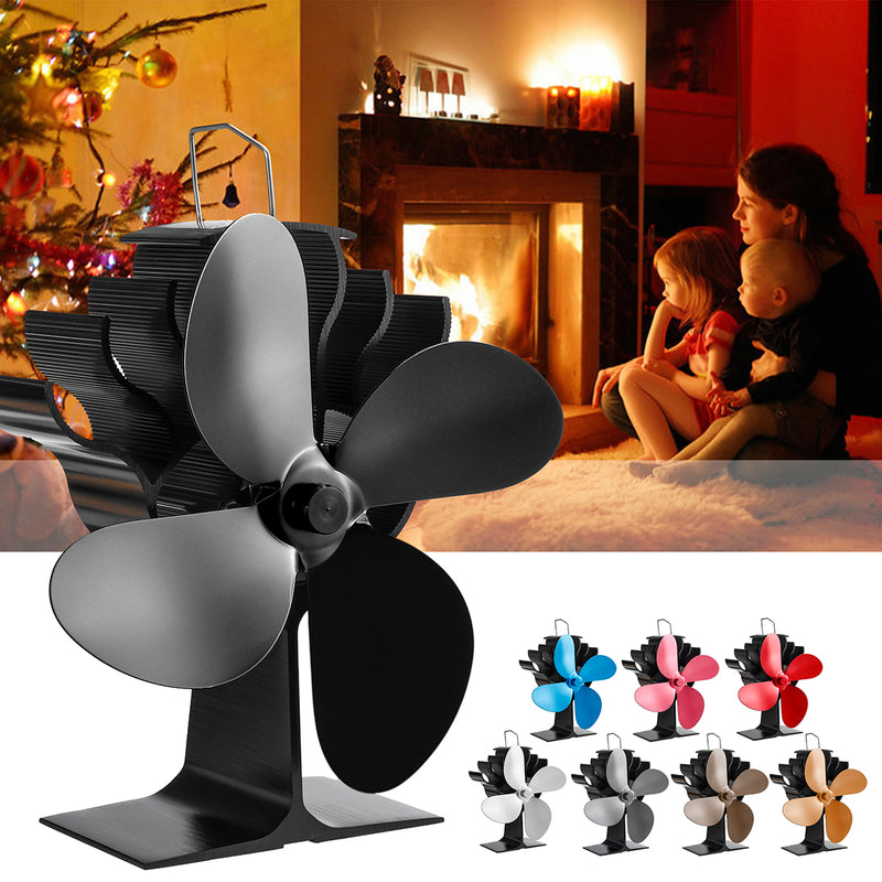 YL901 4 Leaves Eco Heat Powered Wood Stove Fan for Gas/Pellet/Log/Wood Buring Stoves Fireplace Fan