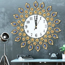 38x38cm Iron Art Gold Wall Clock European Style Quartz Wall Clock For Living-room Bedroom Office
