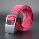 ZANLURE 120cm Adjustable Canvas Tactical Belt Leisure Waist Belts with Zinc Alloy Buckle