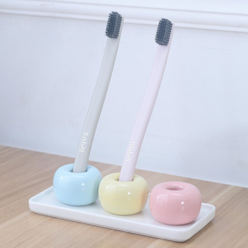 Creative Bathroom Toothbrush Ceramic Base White Porcelain Trays Rectangle Holder Stand Sanitary Stor