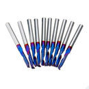 Drillpro 10pcs 3.175 Shank Blue Coated Single Flute End Mill Tungsten Carbide Spiral CNC Milling Cutter 2/2.5/3.175mm