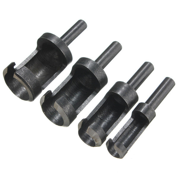 4pcs 6mm/10mm/13mm/16mm Woodworking Tenon Plug Cutters Wood Plug Hole Cutter Drill