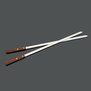 60CM Stainless Steel Wire BBQ Skewers Wood Handle Grill Roasting Sticks