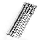 Broppe 5Pcs 100mm H2.5-H6 Hex Head Screwdriver Bit 1/4 Inch Hex Shank Magnetic Screwdriver Bits