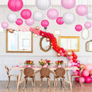 30PCS 6"-14" Paper Chinese Javanese Round Lantern Lamp Cover Wedding Outdoor Hanging Decor