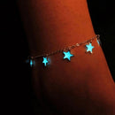 Trendy Luminous Blue Star Anklet Foot Chain Barefoot Sandal Beach Jewelry Bracelet Gift for Women
