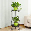 2 Tiers Metal Plant Stand Garden Flower Pot Holder Shelves Multi-use Storage Shelf Bookshelf Home Indoor Outdoor