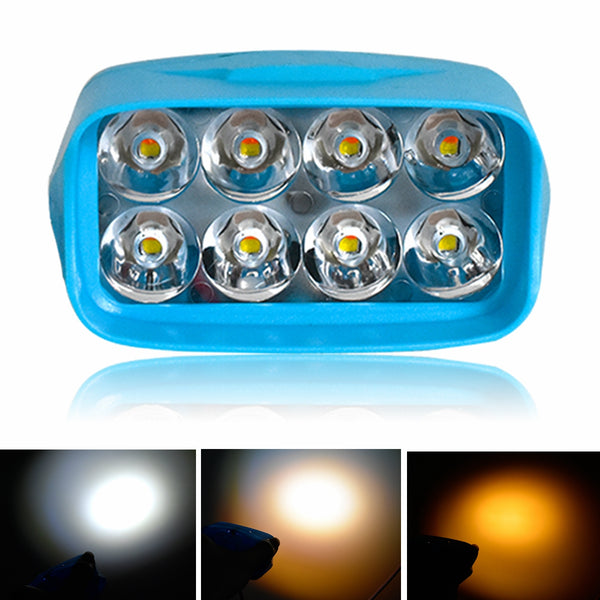 CNSUNNYLIGHT 3colors in One Lamp LED Motorcycle Fog Lights DRL Switch Car/Pickup/Bike/4x4 Work Headlights Daytime Running Light