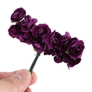 144pcs Mini Petite Paper Artificial Rose Buds Flowers DIY Craft Wedding Dec