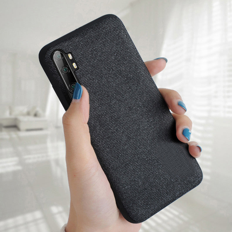 Bakeey Luxury Fabric Splice Soft Silicone Edge Shockproof Protective Case For Xiaomi Mi Note 10 / Mi Note 10 PRO/ Xiaomi Mi CC9 pro