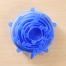 6Pcs Stretch Silicone Kitchen Food Bowl Container Cover Storage Wraps Seals Reusable Lids