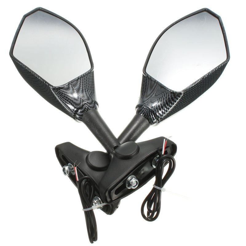 Carbon LED Intergrated Turn Signal Mirror For Yamaha FZR YZF R1 R6 Honda/Suzuki