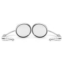 7/8inch Motorcycle Handlebar End View Metal Mirrors 360 Rotation Cafe Racer Chrome