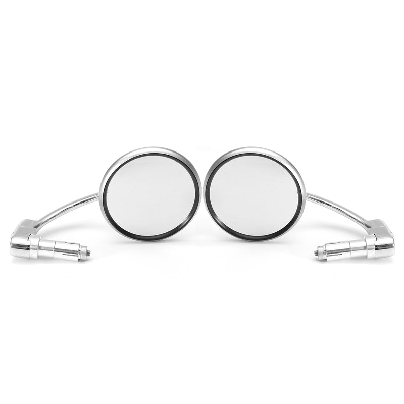 7/8inch Motorcycle Handlebar End View Metal Mirrors 360 Rotation Cafe Racer Chrome