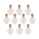 10pcs glass cork bottle glasses ampoules wool bottle pendants heart form P2Q3