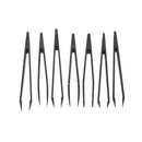 7pcs Black Plastic Antistatic Flat Bottomed Top End Tweezers Hand Tools Set I9W9