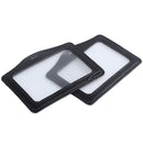 Faux Leather Horizontal Name Tag ID Work Badge Card Holder 10pcs Black R9L2