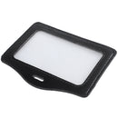 Faux Leather Horizontal Name Tag ID Work Badge Card Holder 10pcs Black R5H7