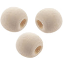 Wooden Round Smile Face Loose Beads 10mm (Pack of Approx. 40pcs) B7F2