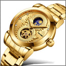 TEVISE T843B Dragon Design Automatic Mechanical Watches Stainless Steel Band Men Watch