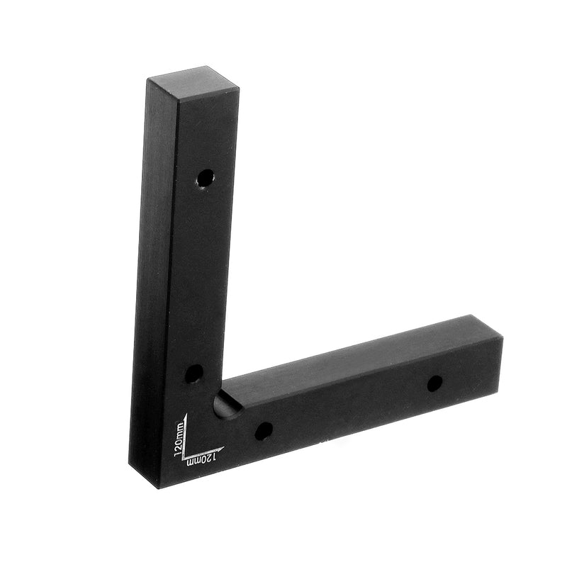 Black Aluminium Alloy 90 Degree 120x120mm Precision Clamping Square Woodworking Machinist Square Positioning Right Angle Clamping Measure