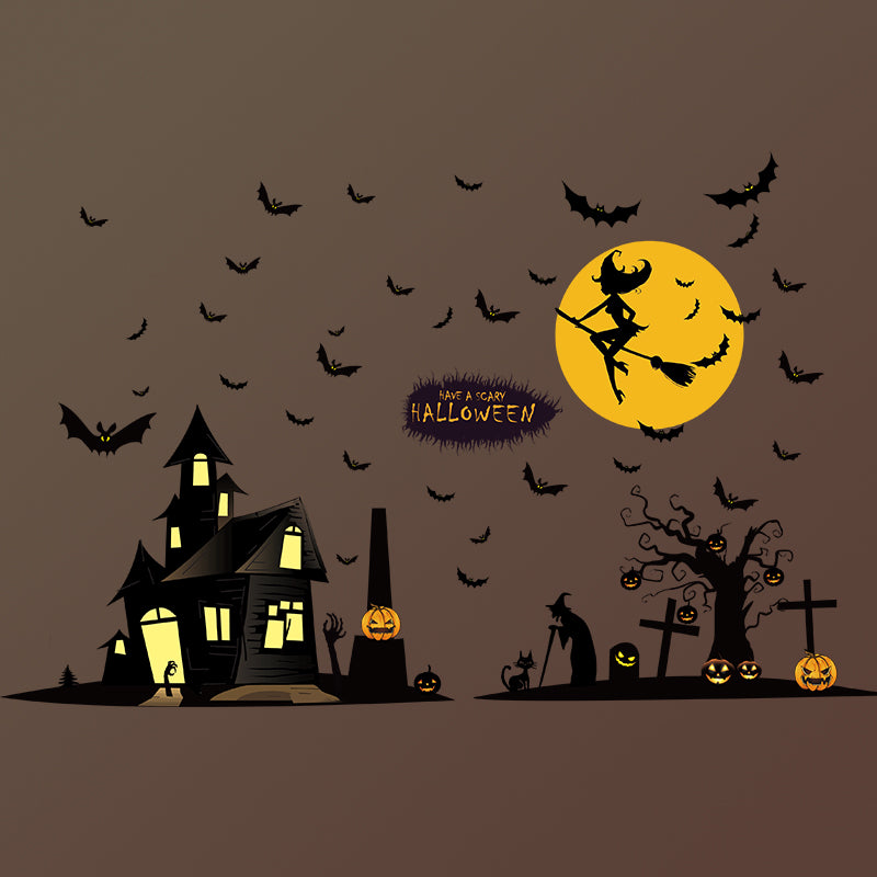 Miico XL891 Cartoon Sticker Halloween Sticker Removable Wall Sticker Room Decoration - Witch