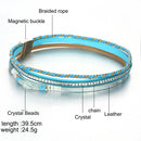 Bohemian Multilayer Crystal Beads Bracelets Braided Rope Chain Bracelet Ethnic Jewelry for Women