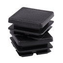 Square Table Chair Leg Tube Pipe Feet Insert Cap 25mmx25mm 30pcs Black Z4S3