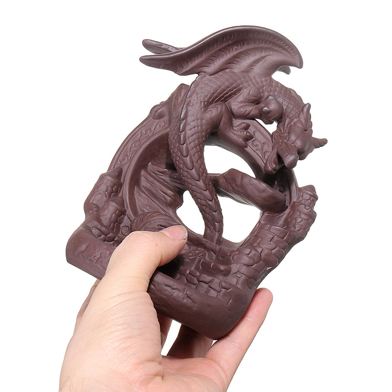 Waterfall Backflow Ceramic Dragon Incense Burner Cone Holder Censer Home Decor